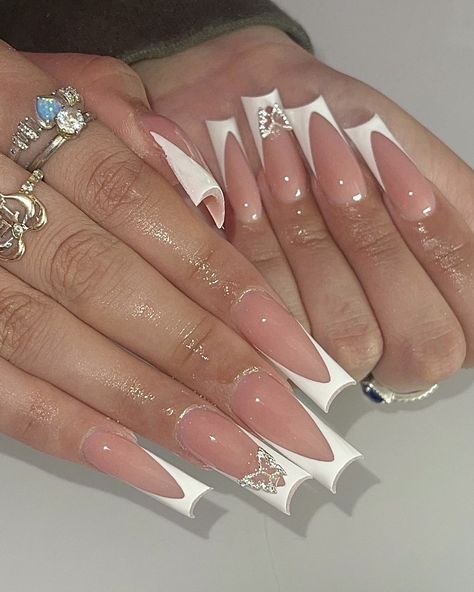 Nails Gemini Design, Gemini Nail Art, Libra Nails Design Birthday, Zodiac Nails Designs Gemini, Libra Nails Design Long, Latina Nails, White French Nails, Birthday 2023, White French