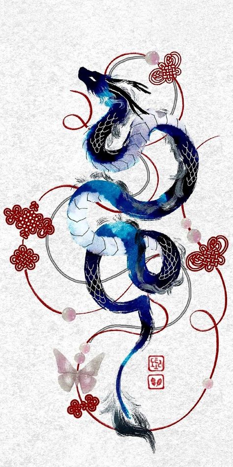 Chinese Water Dragon Art, Iphone Wallpaper Dragon, Cool Sleeve Tattoos, Tato Naga, Dragon Painting, Dragon Anime, Dragon Poster, Dragon Tattoo Art, Chinese Dragon Tattoos