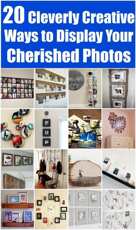 20 Cleverly Creative Ways to Display Your Cherished Photos - Really good projects! Photo Organization, Photo Decor, Picture Hanging, Photo Projects, Diy Life, Diy Photo, Photo Craft, Photo Displays, Picture Display