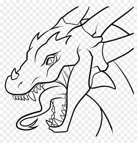 Dragon Face Drawing Front View, Dragon Drawing Easy, Simple Dragon Drawing, Dragon Head Drawing, Dragon Breathing Fire, Dragon Breathing, Skeleton Silhouette, Relaxing Coloring Pages, Minecraft Ender Dragon