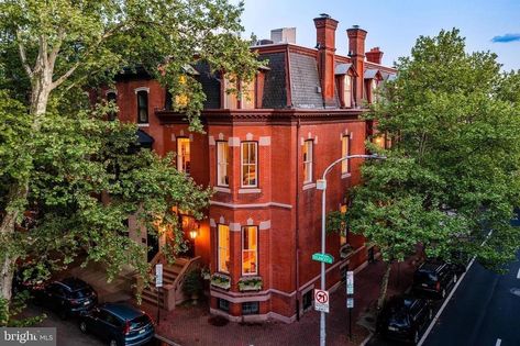 Rittenhouse Square Philadelphia, Walnut Staircase, Rittenhouse Square, Heated Garage, Victorian Townhouse, Walnut Doors, Street House, Corner House, House Exteriors