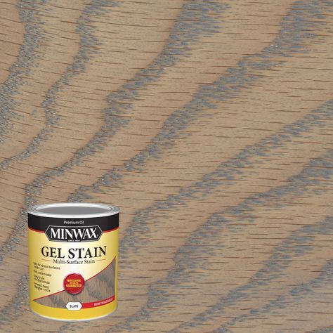 SLATE Minwax Gel Stain, Minwax Colors, Exterior Wood Stain, Natural Bristle Brush, Wood Stain Colors, Grey Stain, Gel Stain, Exterior Wood, Wood Stain