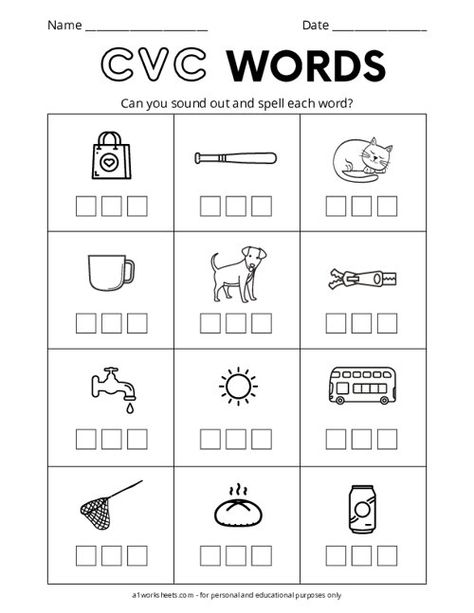 CVC Words Writing Worksheets for Kindergarten Writing Cvc Words Worksheets, 2nd Grade Spelling Words, Rhyming Worksheet, Writing Cvc Words, Cvc Worksheets, Structured Literacy, Cvc Words Worksheets, Word Family Worksheets, Three Letter Words