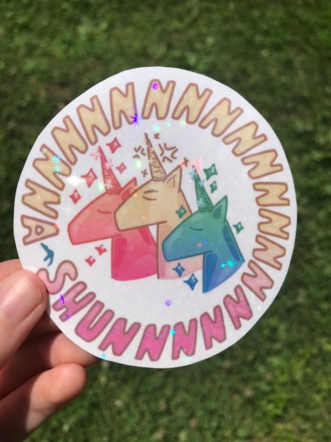 Shunna Sticker Charlie the Unicorn - Etsy Charlie The Unicorn, Morgantown Wv, Unicorn Stickers, The Unicorn, Ships, Tags, Tattoos