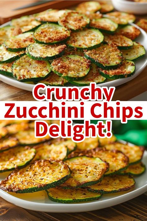 Plate of crunchy, golden-brown air fryer zucchini chips. Zucchini Chips Airfryer, Crispy Zucchini Chips, Air Fryer Zucchini Chips, Zucchini Pasta Recipes, Zucchini Chips Recipe, Air Fryer Zucchini, Recipes Zucchini, Easy Zucchini Recipes, Crispy Chips