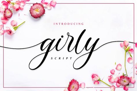 Girly – Lovely Script Calligraphy by Almarkha Type on @creativemarket Girly Fonts, Ttf Fonts, Script Calligraphy, Handmade Font, Cute Fonts, Cursive Fonts, Wedding Fonts, Handwriting Fonts, Handwritten Font