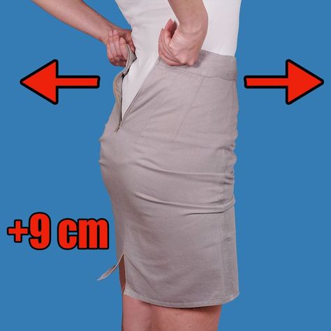 How to upsize a skirt to fit you perfectly - a sewing trick! | skirt, sewing | How to upsize a skirt to fit you perfectly - a sewing trick! | By Miarti - Wiederverwendung Upsize A Skirt, Sowing Tricks, Seashell Wreath, Elastic Skirt, Sewing Alterations, How To Make Skirt, Skirt Sewing, Diy Skirt, Elastic Waist Skirt