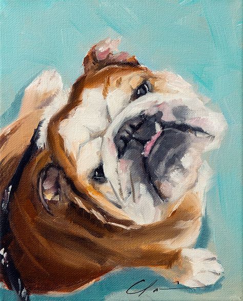 English Bulldog Art, Bulldog Drawing, Tiny Dog Breeds, Dog Portraits Art, Puppy Drawing, 강아��지 그림, Bulldog Art, Canine Art, Dog Illustration