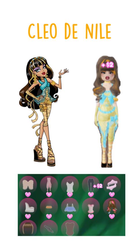 Cleo de monster high Cleo Monster High Dress To Impress, Cleo De Nile Dress To Impress, Monster High Cleo, Monster High, Dress To Impress, Quick Saves