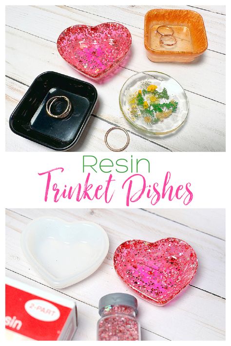 Resin Trinket Dish, Catch All Dish, Tray Diy, Spare Change, General Crafts, Upcycle Projects, Paper Clips, Small Office, Mica Powder