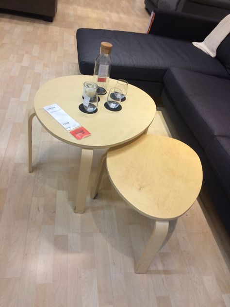 IKEA Svalsta nest of tables, $129 Ikea Svalsta, New House Living Room, Birch Veneer, Nest Of Tables, Ikea Store, Tables Set, Nesting Coffee Tables, Office Interior Design, Home Office Furniture