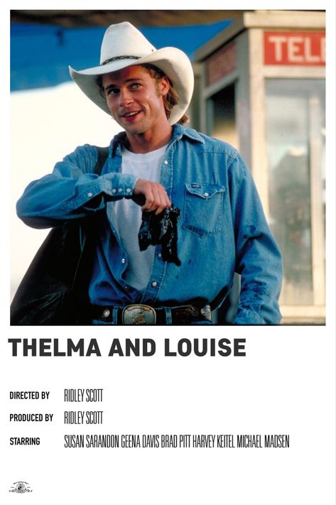 Thelma And Louise Brad Pitt, Brad Pitt Movies Posters, Brad Pitt Thelma And Louise, Thelma And Louise Movie, Brad Pitt Movies, Thelma And Louise, 80s Classics, Tony Scott, Geena Davis