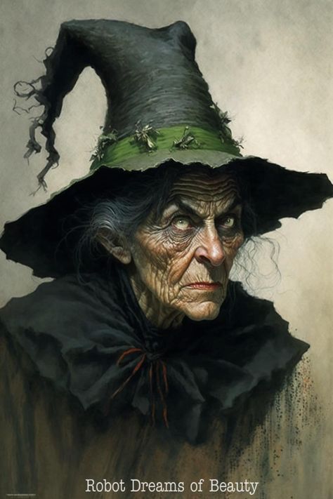 Fae Mcnally, Old Witch Art, Witch Portrait, Wizard Drawings, Creepy Witch, Medieval Witch, Old Witch, Baba Jaga, Old Hag