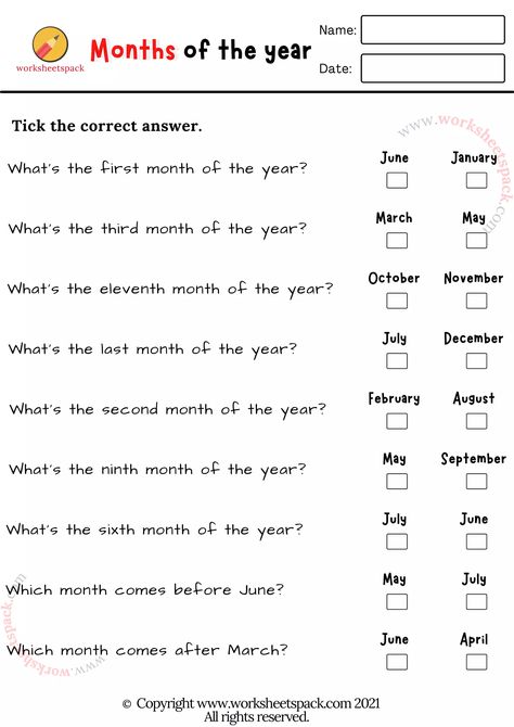 Repeat the months of the year with the checkbox tool. The worksheet was created for teaching 1st-3rd grades. Months Worksheets For Grade 1, Teaching The Months Of The Year, Months Of The Year Worksheet For Grade 1, How To Teach Months Of The Year, Months Of The Year Worksheet Preschool, Month Of The Year Worksheet, Month Worksheet, Months In English, Name Of Months