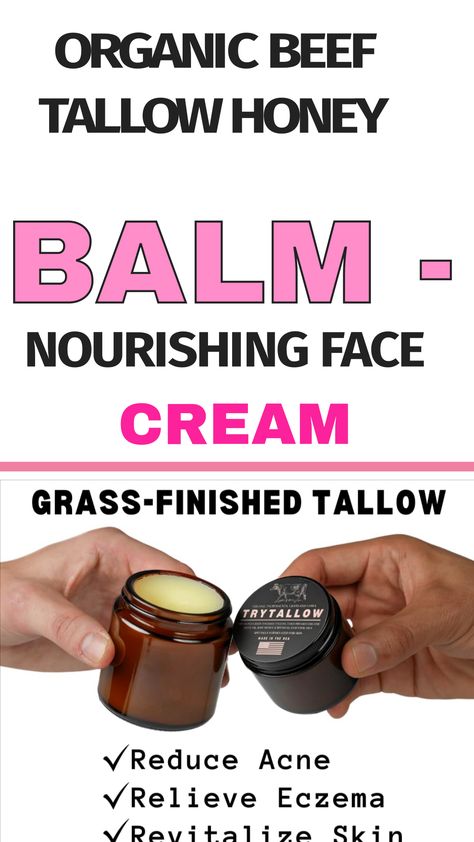 Organic Beef Tallow Honey Balm - Nourishing Face Cream Beef Tallow Face Cream, Honey Balm, Beef Tallow, Skin Repair, Grass Fed Beef, Irritated Skin, Face Cream, Product Reviews, All Natural