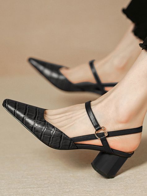 Editor's NotesVia sogno's shoes are versatile and perfect for everyday wear.- V-lined instep slingback mules- Pointed modern square toe- Hook closure- Chunky block heel- Croc textureMeasurements(in.)- Size: KR 225MM (US 5.5) - KR 255MM (US 8.5)- Heel Height: 2 in.*Fits true to the size.Composition & Care- Cow Leather- The leather may have fine scratches and wrinkles- Professional shoe cleaning is neededDesigner- by Via sogno Shoe Cleaning, Slingback Mules, Professional Shoes, Heels Classy, Low Heel Shoes, Loafers Style, Chunky Block Heels, Modern Square, Fall Shoes