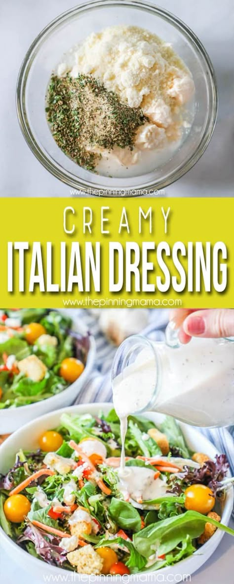 The BEST Homemade Italian Dressing - Easy and Delicious! Creamy Italian Salad Dressing Recipes, Non Acidic Salad Dressing, House Italian Dressing Recipe, Camping Keto, Creamy Italian Dressing Recipe, Creamy Italian Salad Dressing, Homemade Creamy Italian Dressing, Creamy Italian Dressing, Awesome Salads