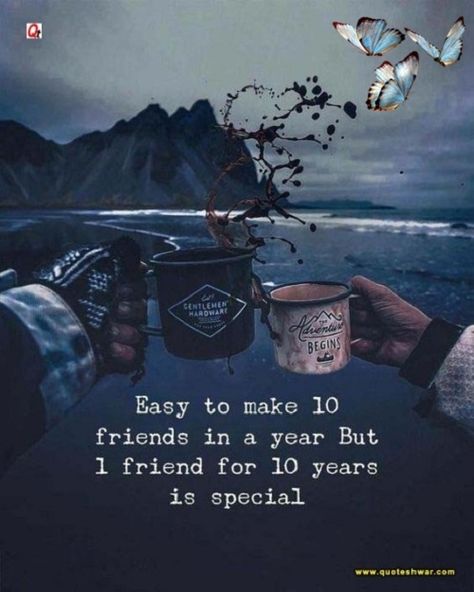 Friendship Quotes -Easy to make 10 friends in a year but 1 friend for 10 years is special. Quoteshwar.com Quotes Distance Friendship, Quotes Loyalty, Quotes Distance, How To Believe, Nutrition Quotes, Jack Ma, Best Friendship Quotes, Real Friendship, Fitness Exercises