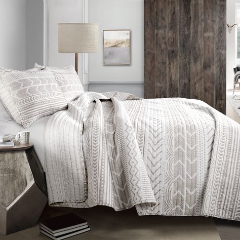 Hygge Geo Quilt Taupe/White 3 Piece Set King - Walmart.com Hygge Bedroom, King Quilt Sets, Lush Decor, Bedding Stores, Simple Bedroom, King Quilt, Décor Diy, Quilt Set, Reversible Quilt