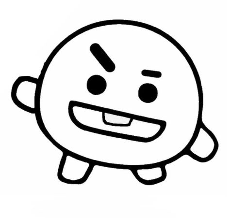 Cute picture of shooky (I did not create this) Shooky Bt21, Fun Chalk Art, Bus Art, Cute Picture, Easy Drawings For Kids, Kpop Drawings, Easy Doodles Drawings, Outline Drawings, Bts Drawings