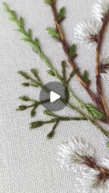 Embroidered Grass Hand Embroidery, Stem Stitch Embroidery, Grass Embroidery, Dmc 2, Stem Stitch, Embroidery Stitches Tutorial, Wooden Hoop, Straight Stitch, Number 5