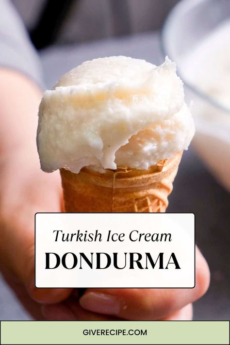 Whip up your own Turkish Dondurma at home! This stretchy, chewy ice cream is a unique treat with a rich texture unlike any other. Turkish Ice Cream Recipe, Persian Ice Cream Recipe, Jamun Ice Cream, Turkish Ice Cream, Persian Ice Cream, Homemade Turkish Delight, Popsicles Recipes, Easy Ice Cream Recipe, Diy Ice Cream