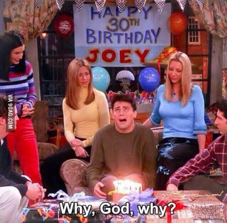 Funny Happy Birthday Quotes, Joey Friends, Series Quotes, Birthday Quotes For Him, Friends Scenes, Friends Episodes, Friends Poster, Happy Birthday Quotes Funny, Friends Cast