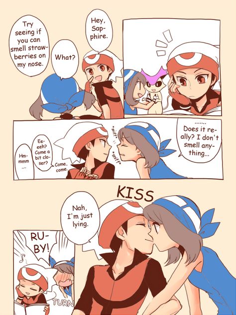 Nah, I'm Just Lying by Sin-D-Hellian on DeviantArt Pokémon Ruby And Sapphire, Sapphire Pokemon, Solgaleo Pokemon, Gijinka Pokemon, Pokémon Ruby, Pokemon Couples, Pokemon Adventures Manga, Pokemon Mew, Pokemon Manga