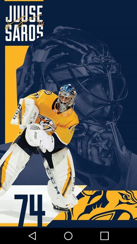 Nashville Predators Wallpaper, Predators Wallpapers, Juuse Saros, Hockey Wallpaper, Nashville Predators Hockey, Hockey Life, Hockey Goalie, Nashville Predators, Sports Graphic Design