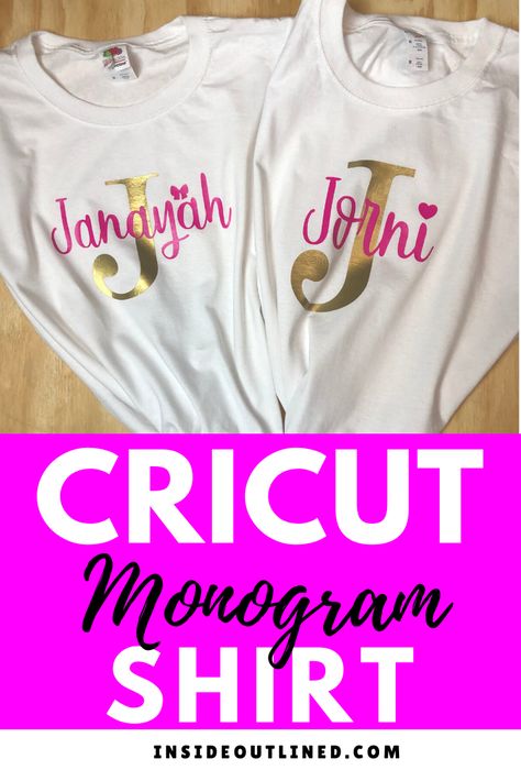 Monogram Tshirt, Cricut Heat Transfer Vinyl, Diy Wrapping, Work For The Lord, Cricut Monogram, Maker Ideas, Cricket Projects, Monogram Shirt, Cricut Shirts