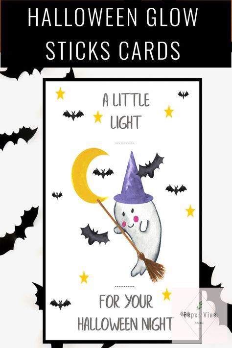 Excited to share this item from my #etsy shop: Halloween Glow Stick Tags/A Little Light for Halloween Night/Printable Glow Sticks Holder/Halloween Party Favors/Trick or Treat Favor Tags Glow Stick Favors, A Little Light For Halloween Night Free, Glow Stick Halloween Treats, Halloween Glow Stick Printable Free, Glow Stick, Fall Thanksgiving Decor, Halloween Tags, Halloween Treat Bags, Halloween Party Favors