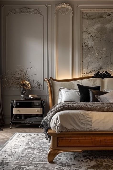 Traditional Luxury Bedroom, Luxury Hotel Bedroom Master Suite, Classical Bedroom Design, Elegant Master Bedrooms Decor Modern, Classical Bed, Luxury Bedroom Design Master Suite, Luxurious Bedrooms Master, Old World Bedroom, Classical Bedroom