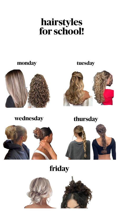 school hairstyles 💇‍♀️ | .kotasinspo on tiktok #hair #curlyhair #straighthair #likeforlike #likeforlikes #ifollowback #fyp #viral Hair Inspo For School Easy, School Hair Ideas Easy, Easy Hairstyles To Do For School, School Hairstyles Wavy Hair, Hair Inspo School, Cute School Hairstyles For Long Hair, 5th Grade Hairstyles, Hairstyles For Medium Length Hair School, Easy Hair Styles Medium Hair