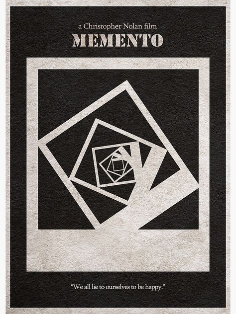 "Memento" Poster for Sale by A Deniz Akerman Film Posters Typography, Memento Poster, Memento Movie, Flyers Ideas, Nolan Film, Picture Borders, Retro Graphic Design, Fan Poster, Film Pictures