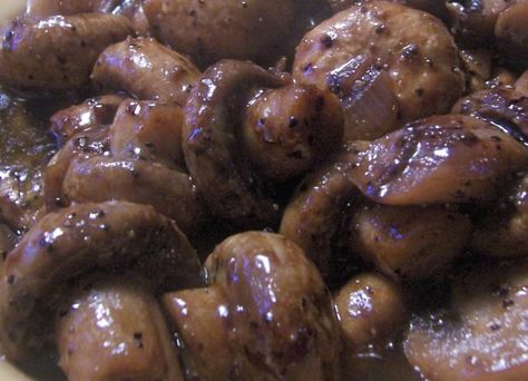 An easy to make side dish for a great steak or a tasty appetizer.  Double or triple recipe and serve in crockpot for a party.  From meals.com. Quick Mushroom Recipes, Burgundy Mushrooms, Ale Recipe, Recipes With Ingredients, Steak And Ale, Steak And Mushrooms, Vegetable Drinks, Sauteed Mushrooms, Veggie Dishes