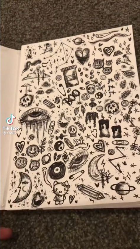 Sketchbook Doodles, Notebook Doodles, Hand Doodles, Arte Grunge, Cool Doodles, Doodle Pages, Meaningful Drawings, Grunge Art, Easy Doodle Art