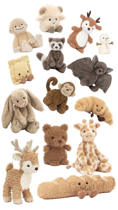 Aesthetic Stuff Animals, Cute Stuffed Animals Jellycat, Best Jelly Cats, Jelly Cat Icon, New Jellycat, Jelly Cat Stuffed Animals Aesthetic, Jellycats Cute, Cute Jellycat, Brown Jellycat