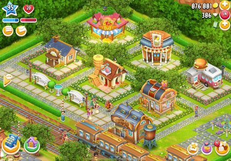 Hayday Farm Design, Town Design, Farm Day, Farmer Girl, Farm Layout, Happy Farm, City Layout, Farm Games, Hat Day