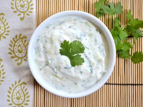 Homemade Cucumber Raita Sauce or Dip Recipe - Budget Bytes Slow Cooker Kip, Cucumber Raita Recipe, Cucumber Raita, Indian Dinner, Budget Bytes, Asam Jawa, Tandoori Masala, Restaurant Dishes, Indian Cooking