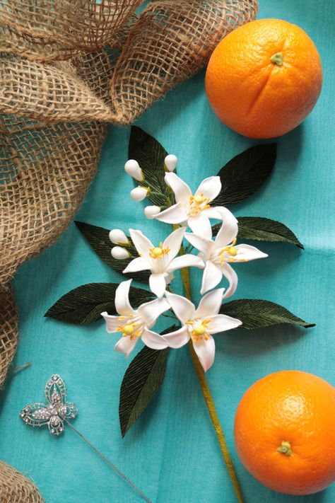 Non Traditional Wedding Ring, Wedding Symbols, Lemon Blossoms, Motif Art Deco, Orange Blossoms, Blossom Tattoo, Handmade Flowers Paper, Orange Aesthetic, Orange Tree