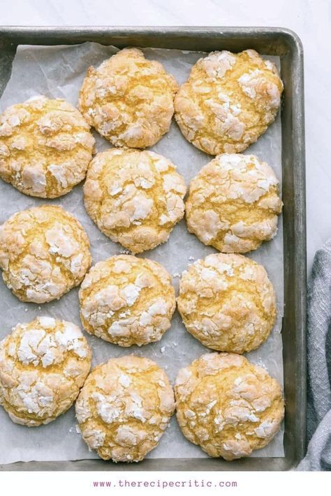 These gooey butter cookies are made with all of the best ingredients. Cream cheese, powdered sugar, yellow cake mix for easy prep, and of course- all the butter. Goey Butter Cookies, Gooey Butter Cookies Recipe, Butter Cake Cookies, Amazing Cookie Recipes, Chocolate Cake Mix Cookies, Gooey Butter Cookies, Gooey Chocolate Chip Cookies, Gooey Butter, Gooey Butter Cake