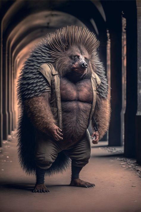 porcupine, tall sturdy big tall large gigantic giant huge big tall muscular huge strong Big & Tall, Concept Art, Funny, Quick Saves, Art