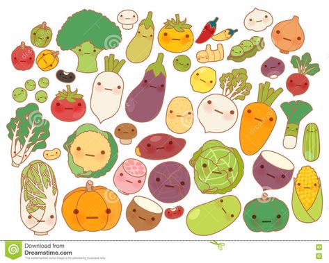 Collection Of Lovely Fruit And Vegetable Icon , Cute Carrot , Adorable Turnip , Sweet Tomato , Kawaii Potato, Girly Corn Stock Illustration - Illustration of farm, eps10: 78065555 Fruits And Vegetables Drawing, Vegetable Drawing, Kawaii Potato, Cute Carrot, Vegetable Illustration, A Level Art Sketchbook, Manga Cartoon, Icon Cute, Doodle Icon