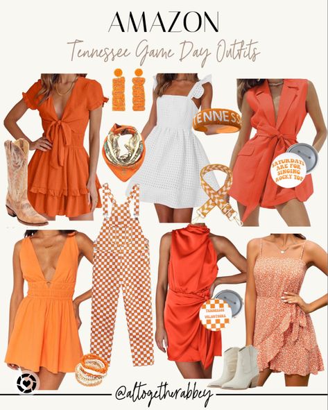 Tennessee Game Day outfits from Amazon 🧡 #amazonfashion #amazonfinds #amazongameday #gamedayoutfits #collegegameday #looksforless #tennesseevols Follow my shop @altogetherabbey on the @shop.LTK app to shop this post and get my exclusive app-only content! #liketkit #LTKBacktoSchool #LTKSeasonal #LTKstyletip #LTKU @shop.ltk https://liketk.it/4hwJh University Of Tennessee Game Day Outfits, Game Day Outfit Orange, Tennessee Gameday Outfit, University Of Tennessee Gameday Outfit, Tennessee Vols Game Day Outfits, Tennessee Game Day Outfit, Jean Knee High Boots, Tennessee Game Day, Tennessee Outfits