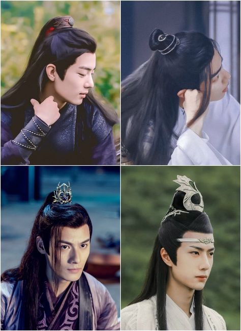 Chinese Hairstyle Traditional, Qing Dynasty Hair, Chinese Traditional Hairstyles, Ancient Chinese Hairstyles, Traditional Hairstyle, Chinese Man, Chinese Hairstyle, Japanese Hairstyle, The Untamed