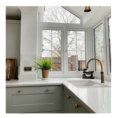 Sink Window, Kitchen Sink Window, Interior Windows, Shaker Kitchen, Kitchen Sink, Kitchen Cabinets, White, Home Decor, Home Décor