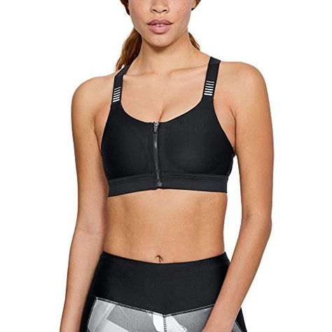 Under Armour Womens Vanish High Zip Sports Bra Black Reflective 32C >>> Want additional info? Click on the image. (This is an affiliate link) Messi Gif, Slides Outfit, Front Zip Sports Bra, Armour Women, Casual Skirt Outfits, High Impact Sports Bra, Sport Bra Top, Active Outfits, Black Sports Bra