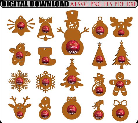 Christmas Candy Holder Svg, Cricut Chocolate Holder, Draw Silhouette, Tree Santa, Xmas Sale, Candy Holder, Adobe Suite, Christmas Chocolate, Laser Cut Files