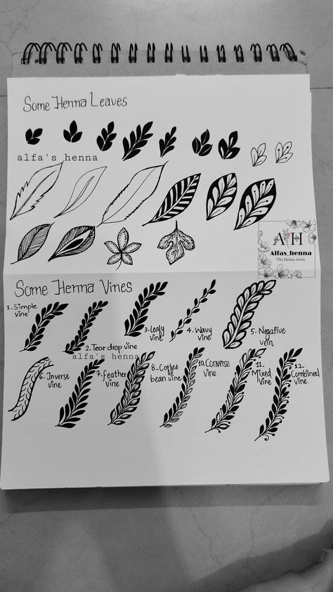 Vines Henna Designs, Mehndi Learning, Henna Basic, Henna Vines, Mehndi Basic, Mehndi Elements, Henna Elements, Henna Classes, Learn Mehndi