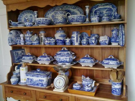 spode blue italian ,my everyday china Spode Blue Italian Display, Spode Blue Italian Table Setting, Hutch Decorations, Welsh Cupboard, Italian China, Antique Welsh Dresser, Kitchen Dressers, Spode Blue Italian, Emma Bridgewater Pottery